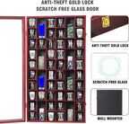 Shot Glass Display Case Large Wooden Cabinet Rack Holder Wall Mounted Mahogany - Image 3