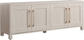 Henn&Hart Rectangular TV Stand for TV's up to 80" in Alder White, TV Stands for by HennHart