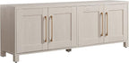 Henn&Hart Rectangular TV Stand for TV's up to 80" in Alder White, TV Stands for by HennHart