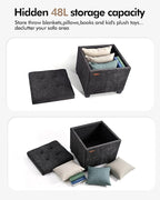 ABHENG Chenille Cover Steel Frame Ottoman - Image 6