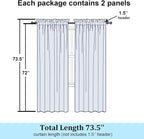 Simplebrand Light Green Sheer Curtains 72 Inches Long 2 Panels - Image 8