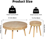 RUSTOWN 2-Piece Farmhouse Coffee Table, Modern Rustic Sofa Side Tea Tables - Image 3