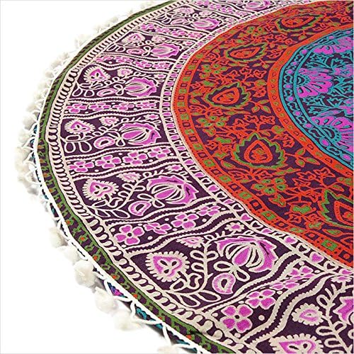 Mandala Floor Pillow Cover Meditation Cushion Seating Throw Hippie Round - Image 9