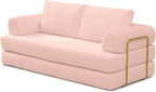 HANXIN 80 Inch Convertible Sleeper Sofa Bed, High Back Plush Corduroy Folding - Image 7