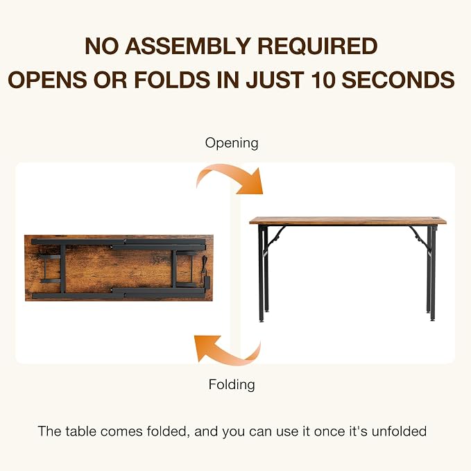TEMI Long Computer Desk Folding Table - Image 4