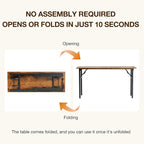 TEMI Long Computer Desk Folding Table - Image 4