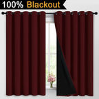 Yakamok Burgundy Red Blackout Curtains 63 Inches Long - Image 2