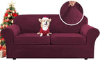 H.VERSAILTEX Real Velvet Plush 3 Piece Stretch Sofa Covers Couch Covers by HVERSAILTEX