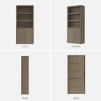 SICOTAS Book Shelf with Doors 71" Tall 6 Tier Bookshelf with Adjustable Shelves - Image 9