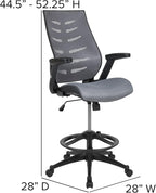 Flash Furniture Kale High Back Dark Gray Mesh Spine-Back Ergonomic Drafting - Image 3