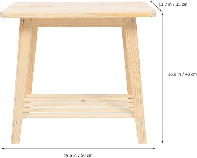 PRETYZOOM Nordic Style Small Solid Wood Sofa Side Table Living Room Coffee - Image 3