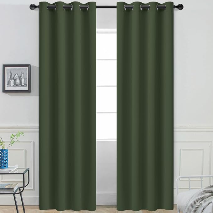 Yakamok Room Darkening Curtains 52x84 inch Length Greyish Green-Living Room | 2 by Yakamok