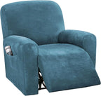 H.VERSAILTEX Velvet Stretch Recliner Couch Covers 4-Pieces Style Recliner Chair by HVERSAILTEX