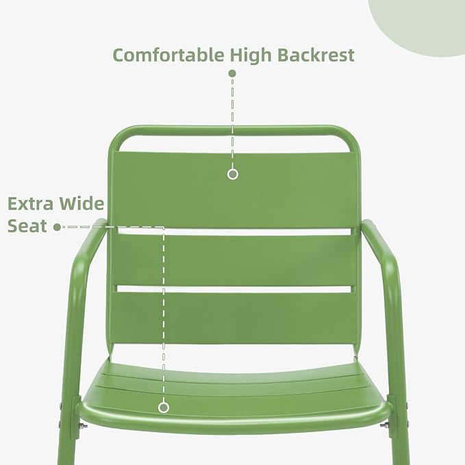 MELLCOM Patio Chairs Set of 2, Small Patio Furniture Set - Image 7