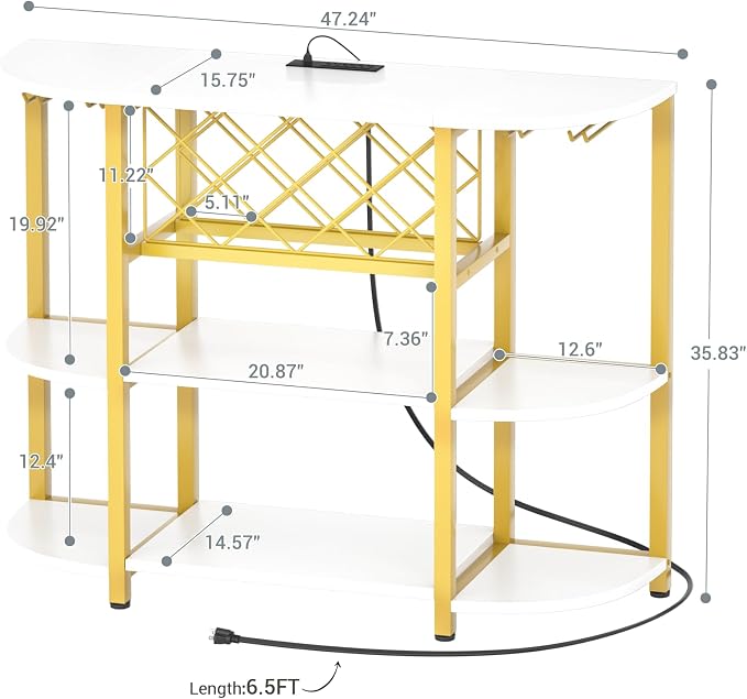 Unikito 4-Tier Metal Coffee Bar Cabinet - Image 3
