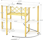 Unikito 4-Tier Metal Coffee Bar Cabinet - Image 3