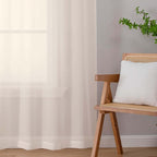 Sheer Cream Curtains for Bedroom Living Room 90 Inches Long 2 Panels Set - Image 9