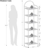 Hzuaneri Bookcase Bookshelf, Tempered Glass Bookshelves, Slim Shelving Unit - Image 2