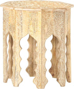 vidaXL Bohemian-Style Side Table in Solid Mango Wood - Image 8