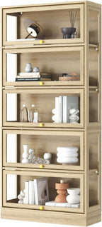 Display Cabinet with Acrylic Glass Doors, 5-Tiers Curio Cabinet with LED - Image 9