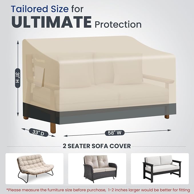 Extra Heavy Duty 2 Seater Outdoor Sofa Cover Waterproof - Image 4