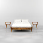 Bme Dinkee Wooden Queen Bed Frame, 15 Inch Height, Elegant Minimalist Modern - Image 5