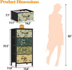 Furnulem 4 Drawer Dresser, Vertical Nightstand - Image 3