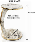 Luxury C Shaped Golden Effect Side Table - Image 3