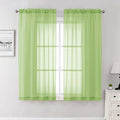 Lime Sheer Curtains 63 Inch Length 2 Pcs, Lightweight Solid Transparent Window by Lecloud