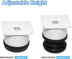 Set of 4 Stainless Steel Furniture Legs 2 Inch, Adjustable Round Cabinet Legs - Image 3
