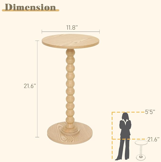 Fultyle Round Side Table, Small Drink Table - Image 3