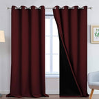 Yakamok Burgundy Red Blackout Curtains 108 Inches Long by Yakamok