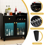 COCO DESIGN Small Bar Cabinet, Farmhouse Buffet Coffee Sideboard - Image 6
