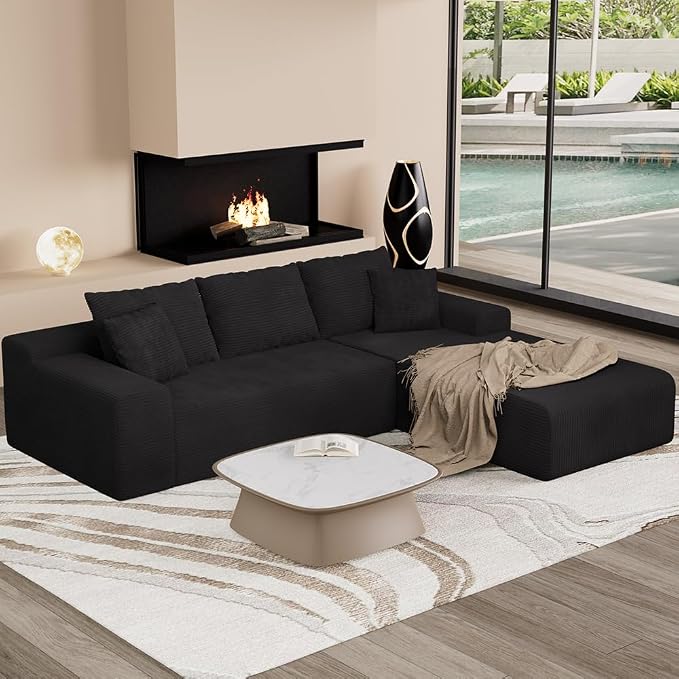 96" L Shaped Modular Sectional Sofa, Boneless Cloud Couch by Unknown