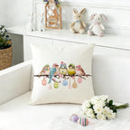 RABUSOFA Easter Pillow Covers 18x18 inch Easter Decorations Pink Birds Colorful - Image 3