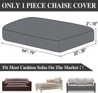 LA MEACK Couch Cushion Cover Chaise Lounge Cover Washable Separate Seat Chaise - Image 6