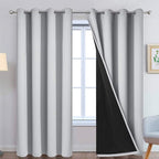 Yakamok Light Grey 100% Blackout Curtains 96 Inches Long 52" Wide 2 Panel | by Yakamok