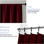 Simplebrand Ava Burgundy Blackout Curtains - Image 4