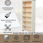 International Concepts Shaker Bookcase 72-Inch Tall, Solid Parawood, 5-Shelf - Image 5