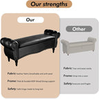 ZZW Storage Ottoman Bench, Tufted Bed Benches - Image 6