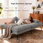 COMHOMA 72″ Futon Sofa Bed, Convertible Fabric Couch - Image 6