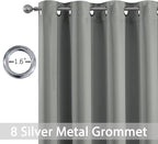 Yakamok Dove Grey Room Darkening Window Curtains 52x36 Inch - Image 2