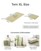 FULI Japanese Tatami Mattress, Foldable Igusa Rush Grass Tatami Rug, Natural - Image 2