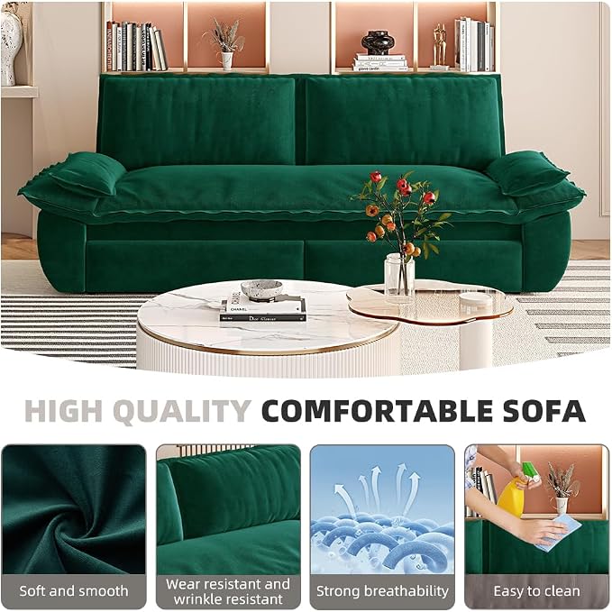 KEIKI 73.2" Pull Out Sofa Bed Queen, 3-in-1 Convertible Sleeper Couch - Image 5