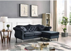 Glory Furniture Hollywood Velvet Sofa Chaise in Black - Image 2