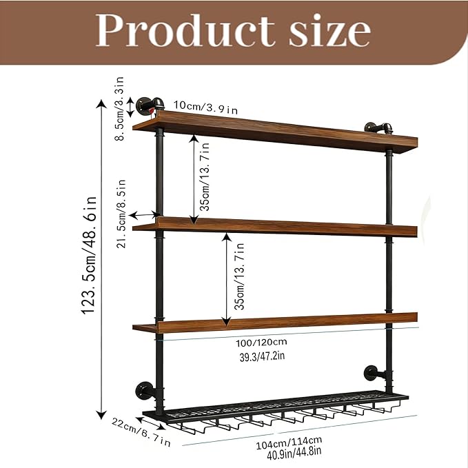 47.2in Wall Mounted Wine Rack - Image 2