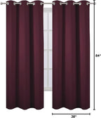 Burgundy Red Thermal Blackout Curtains/38 x 84 Inch/Set of 2 Panels Room - Image 10