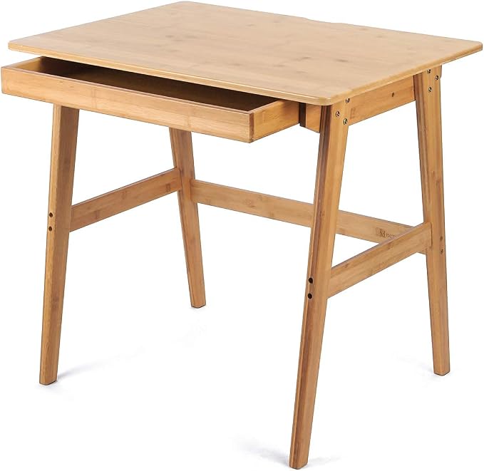 Nnewvante Writing Computer Desk 31.5" Bamboo Home Office Table - Image 7