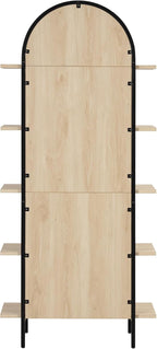 Nathan James Amara Bohemian 5-Shelf Etagere Bookcase, Rattan Open Bookshelf - Image 3
