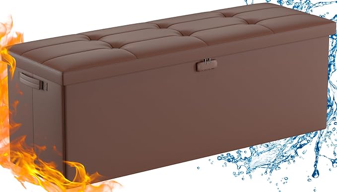 DocSafe Storage Ottoman Bench, Fireproof＆Waterproof Folding Bench - Image 9